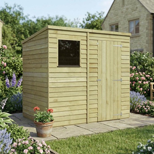 7x5 wooden garden - shed, overlap