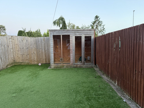 Wooden pent roof garden - roof, shed