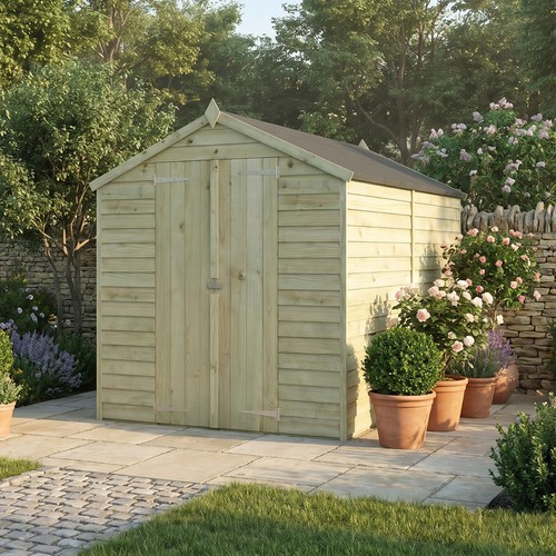 Wooden 10x6 overlap apex - wooden,