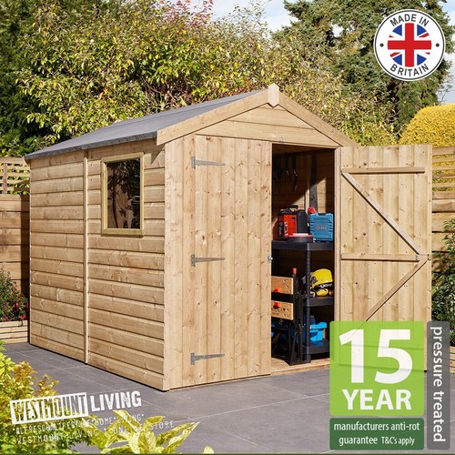 8x6 wooden apex garden - apex, shed